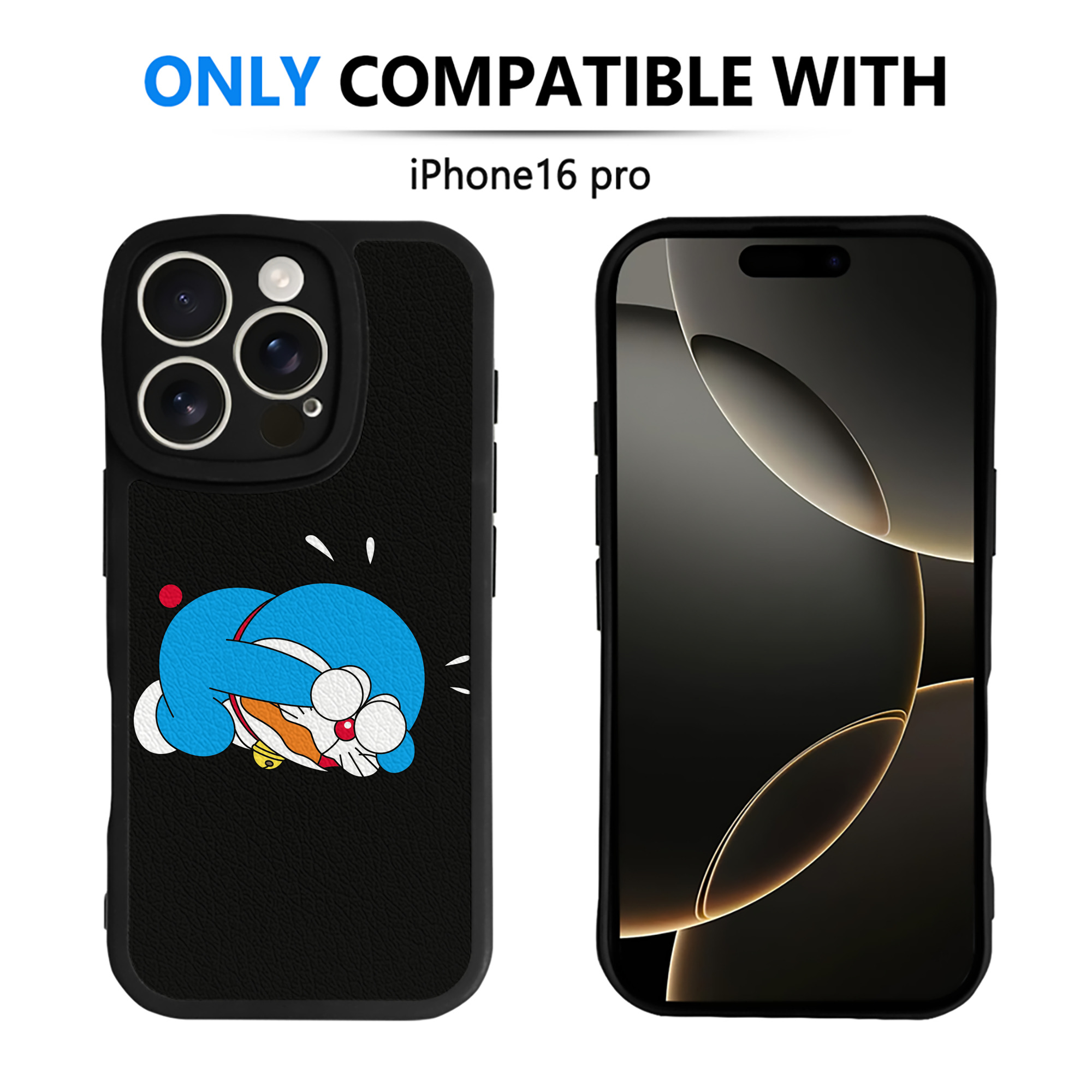 （画像用） ドラえもん Doraemon 【iPhone 16シリーズ対応】シリコンスマホケース（レザー調） 材質：シリコン